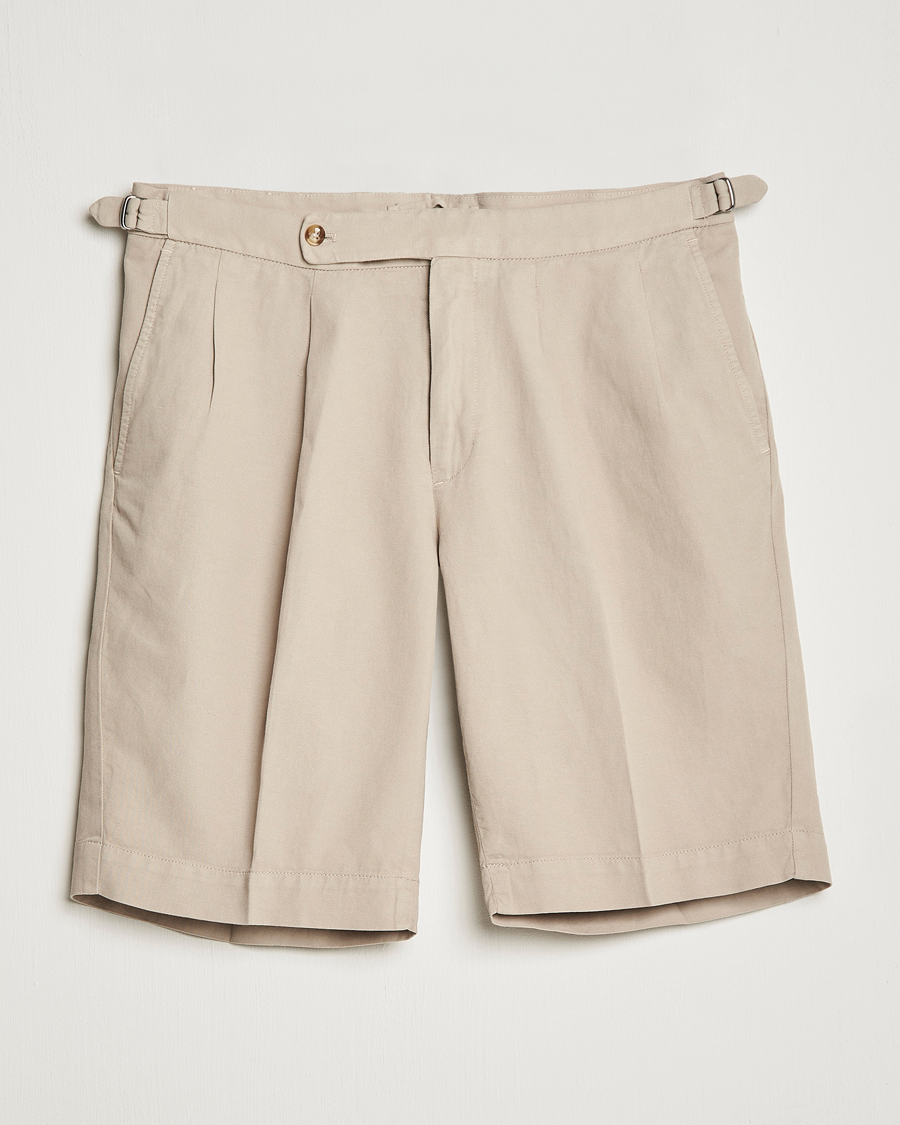Herr | Shorts | Incotex | Pleated Chinolino Shorts Beige