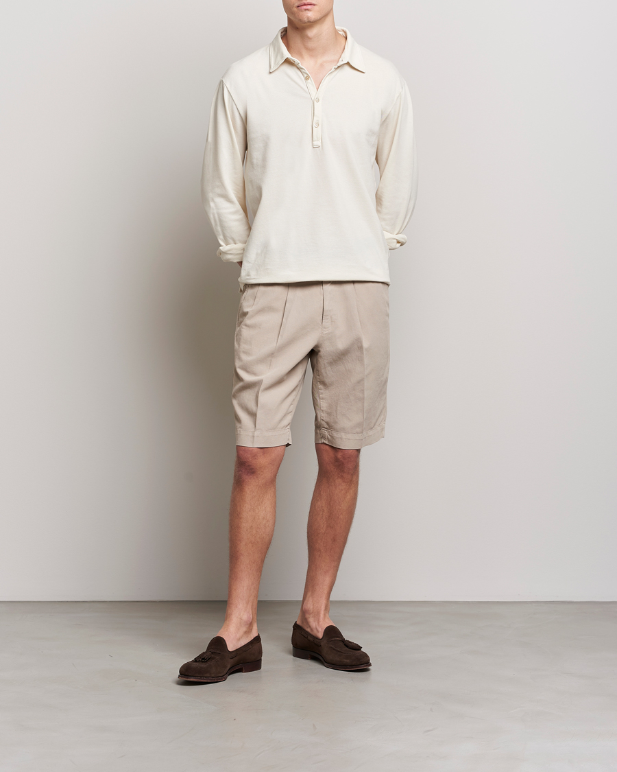 Herr | Shorts | Incotex | Pleated Chinolino Shorts Beige