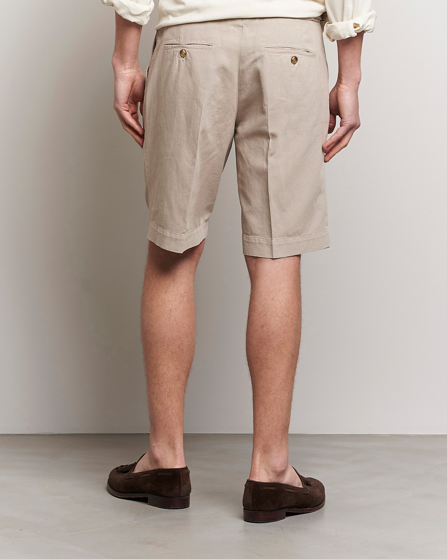 Herr | Shorts | Incotex | Pleated Chinolino Shorts Beige