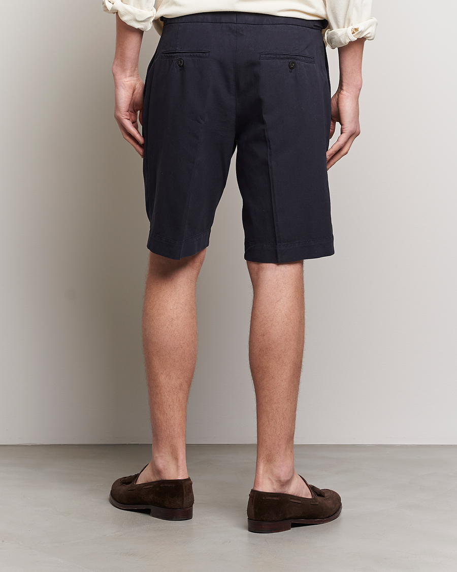 Herr | Shorts | Incotex | Pleated Chinolino Shorts Navy