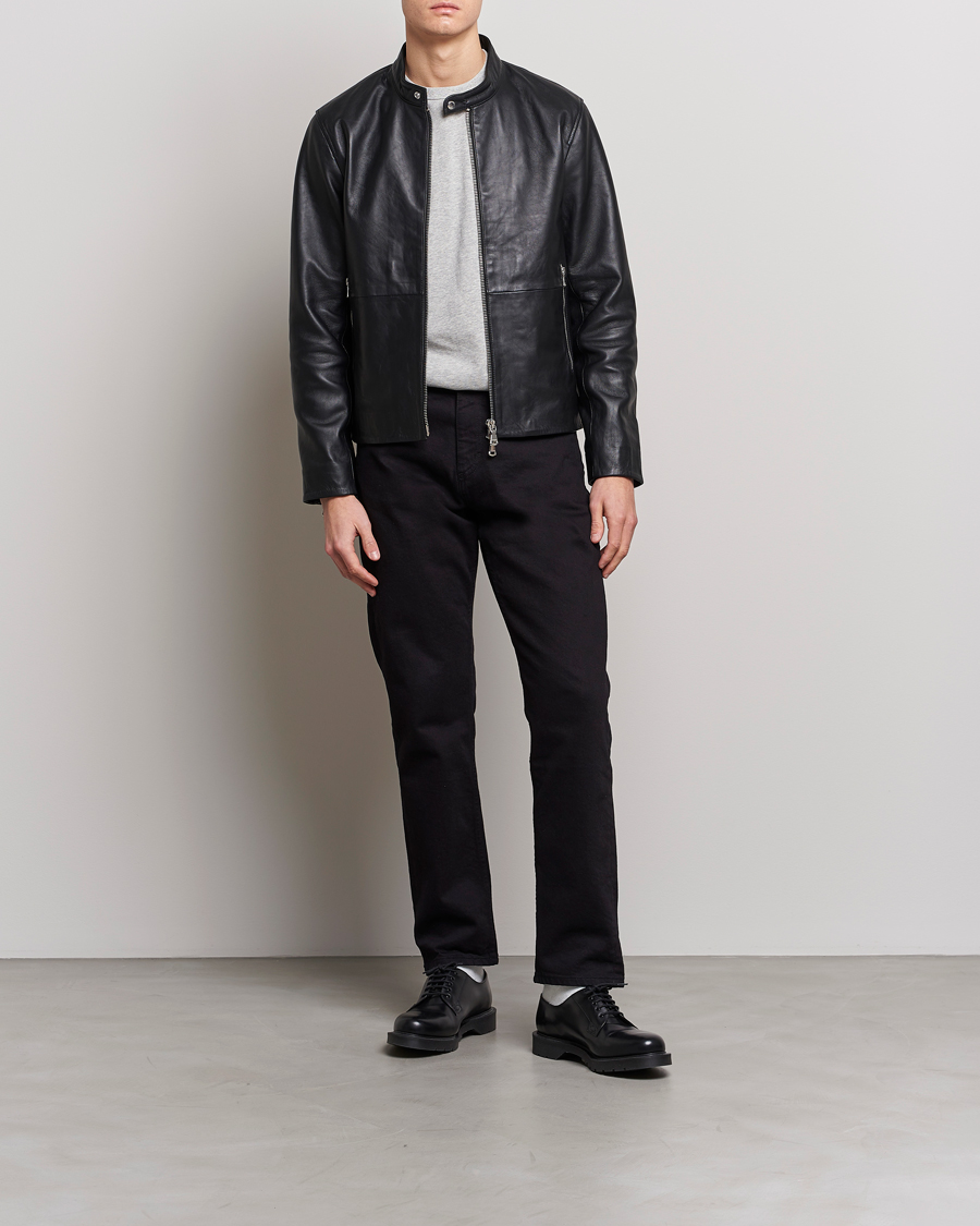 Herr | Jackor | J.Lindeberg | Boris Biker Leather Jacket Black