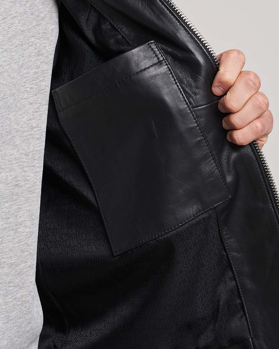 Herr | Jackor | J.Lindeberg | Boris Biker Leather Jacket Black