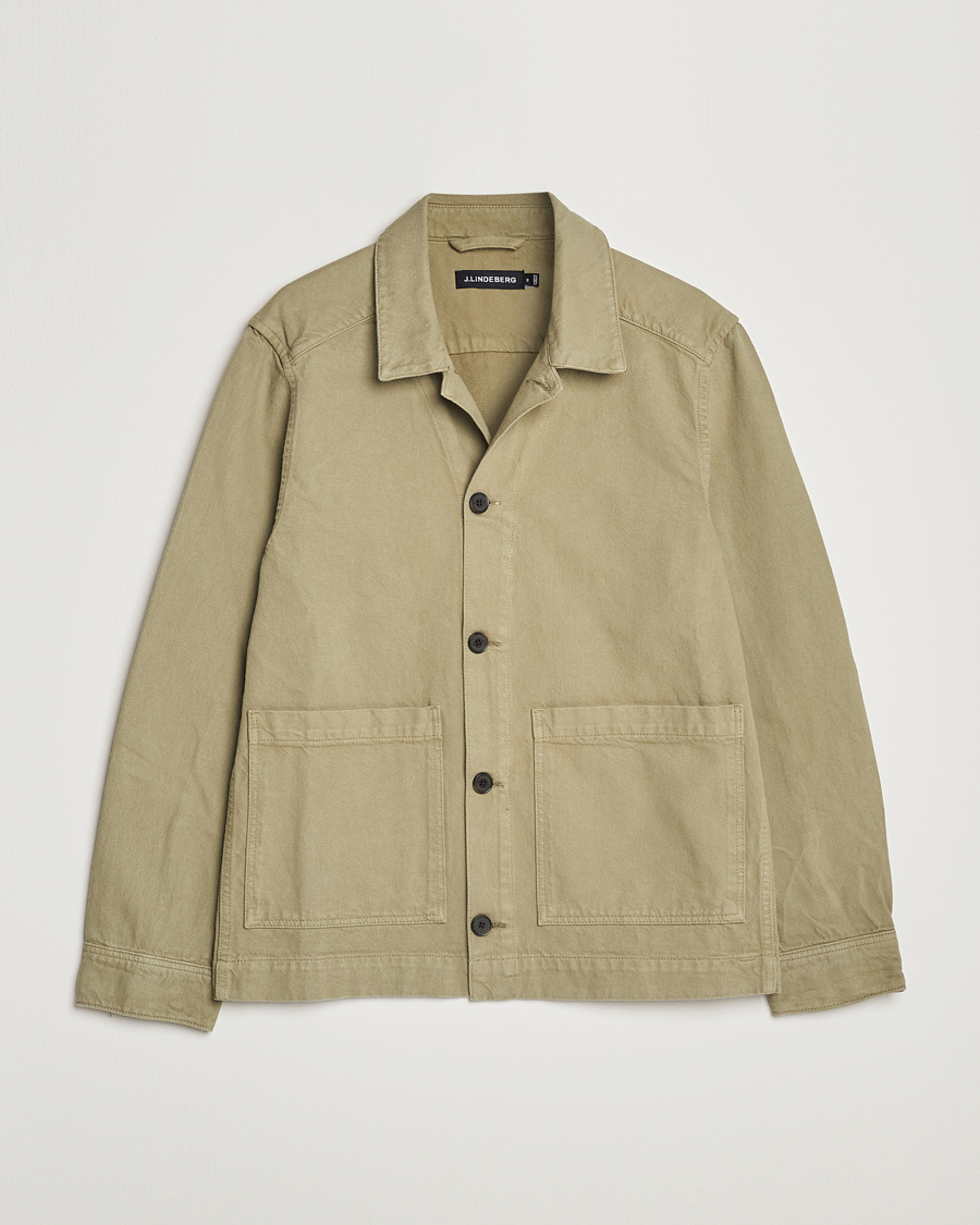 Herr | Skjortor | J.Lindeberg | Lando Organic Twill Work Overshirt Aloe
