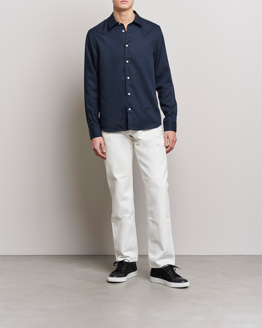 Herr | Skjortor | J.Lindeberg | Slim Fit Comfort Tencel Shirt Navy