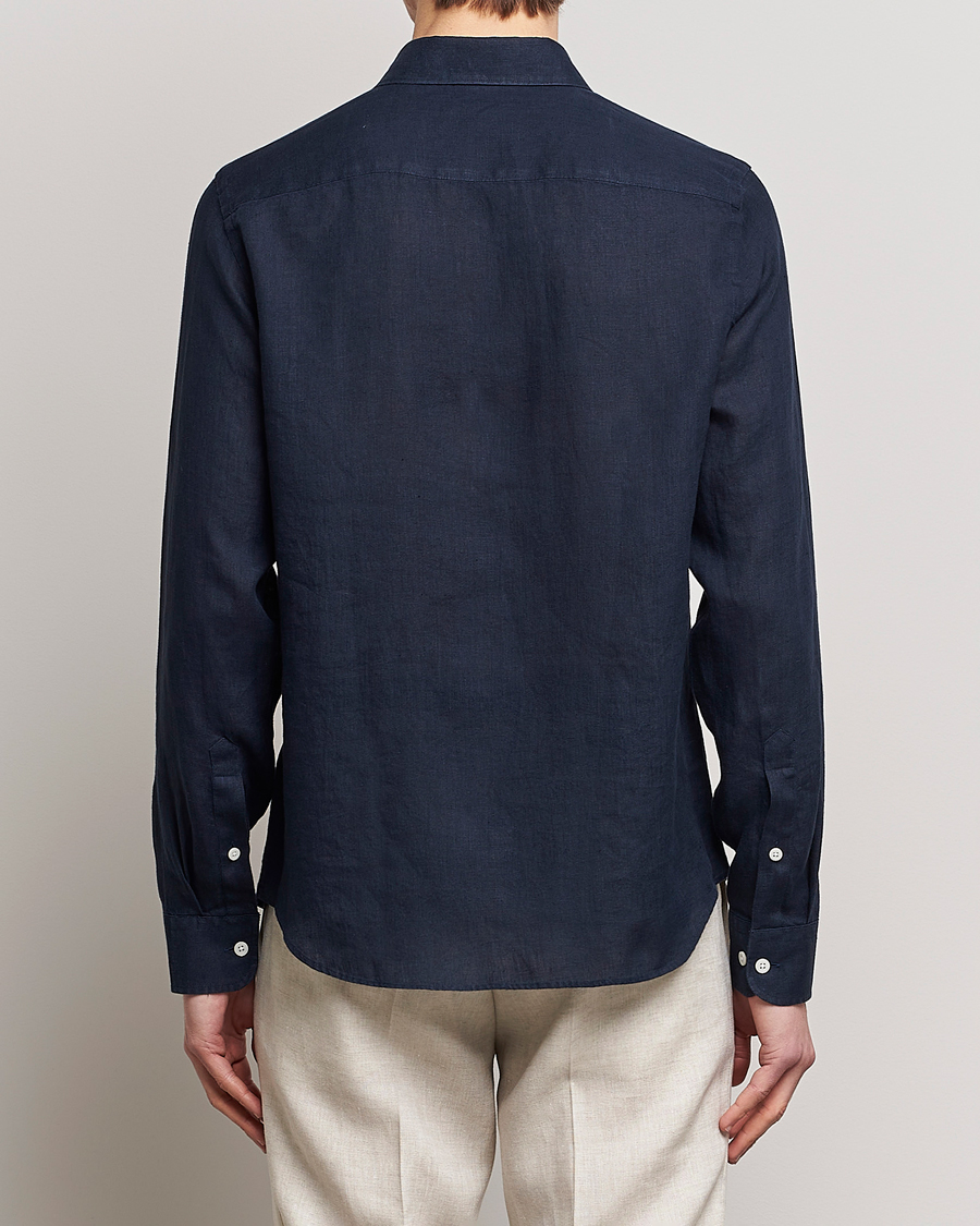 Herr | Skjortor | J.Lindeberg | Slim Fit Clean Linen Shirt Navy