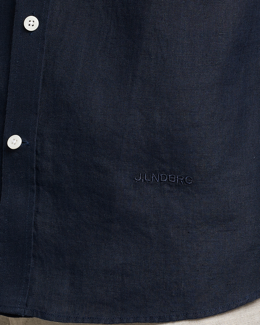 Herr | Skjortor | J.Lindeberg | Slim Fit Clean Linen Shirt Navy