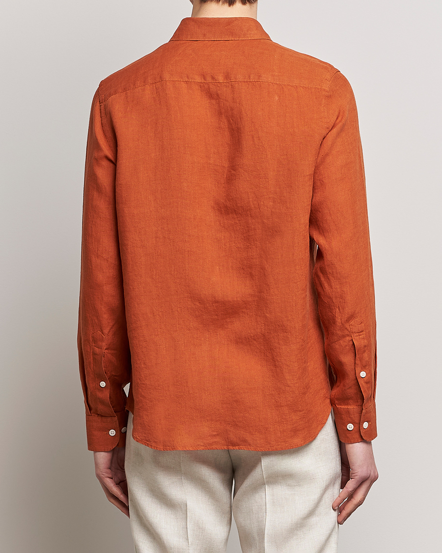 Herr | Skjortor | J.Lindeberg | Slim Fit Clean Linen Shirt Bombay Brown