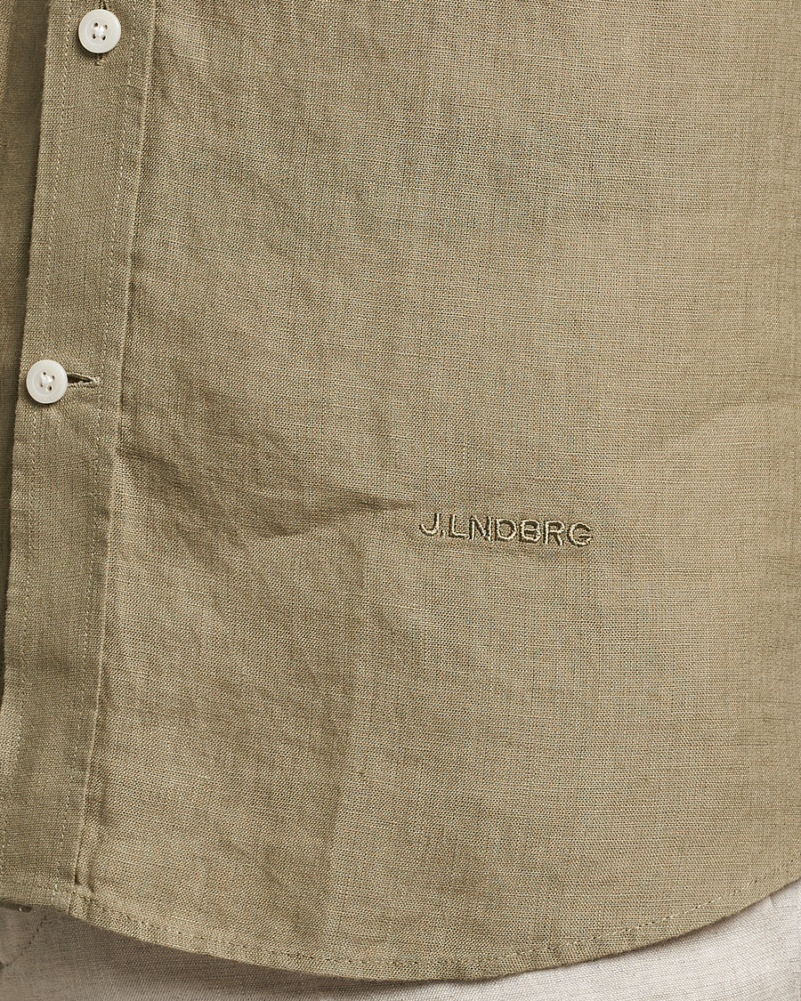 Herr | Skjortor | J.Lindeberg | Slim Fit Clean Linen Shirt Aloe