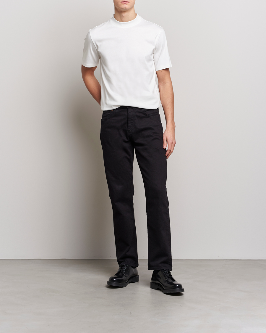Herr | T-Shirts | J.Lindeberg | Ace Mock Neck Mercerized Cotton T-Shirt White