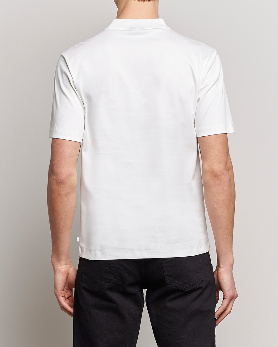 Herr | T-Shirts | J.Lindeberg | Ace Mock Neck Mercerized Cotton T-Shirt White