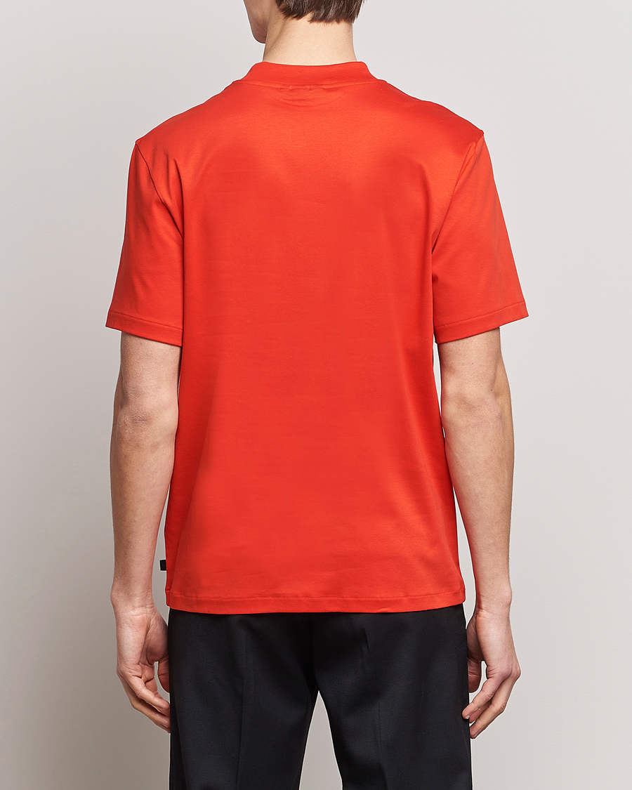 Herr | T-Shirts | J.Lindeberg | Ace Mock Neck Mercerized Cotton T-Shirt Fiery Red