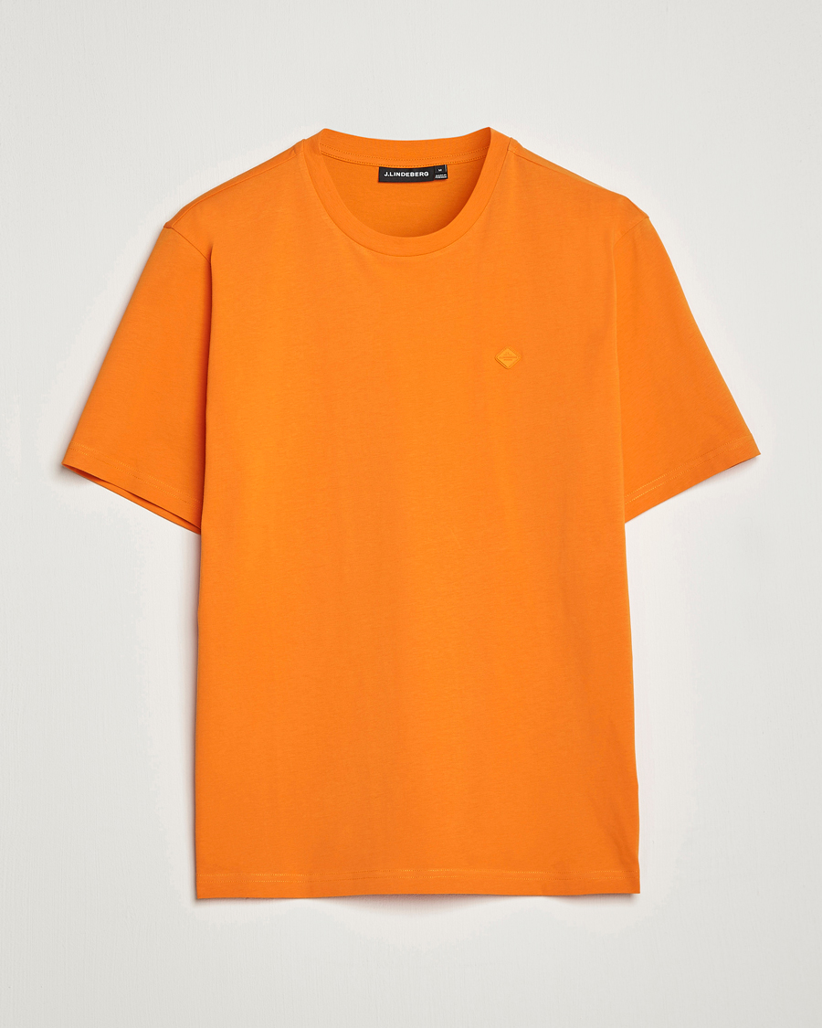 Herr | T-Shirts | J.Lindeberg | Dale Organic Cotton Patch T-Shirt Russet Orange