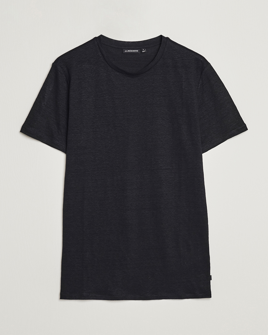 Herr | T-Shirts | J.Lindeberg | Coma Linen Tee Black