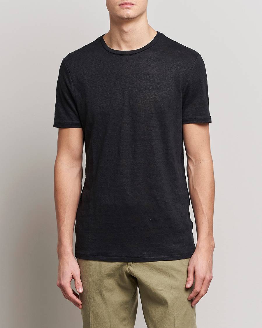 Herr | T-Shirts | J.Lindeberg | Coma Linen Tee Black