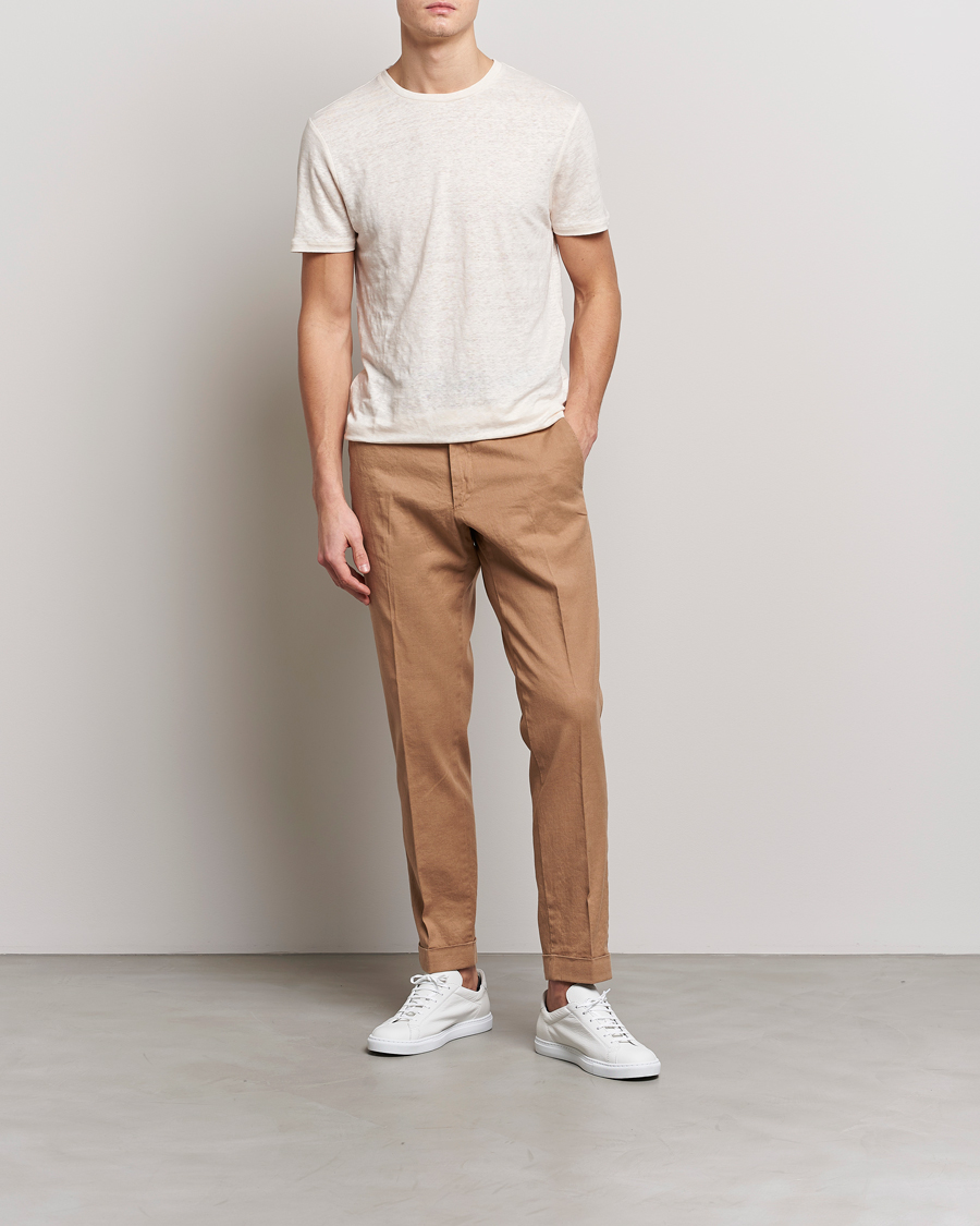 Herr | T-Shirts | J.Lindeberg | Coma Linen Tee Turtledove
