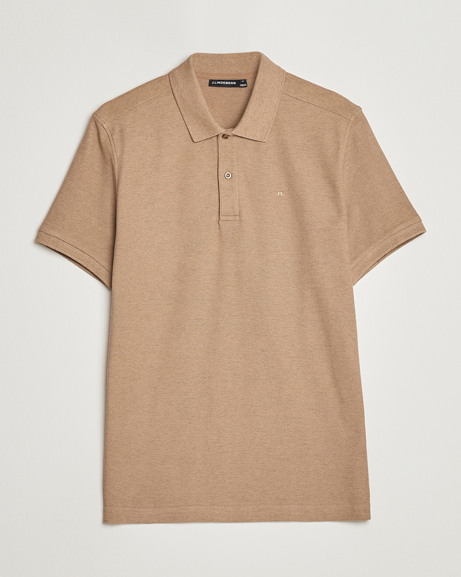 Herr | Pikéer | J.Lindeberg | Troy Clean Polo Tiger Brown Melange