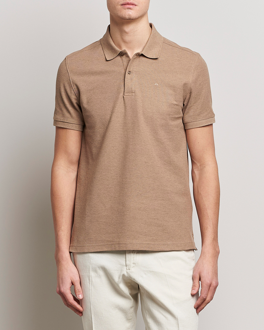 Herr | Pikéer | J.Lindeberg | Troy Clean Polo Tiger Brown Melange