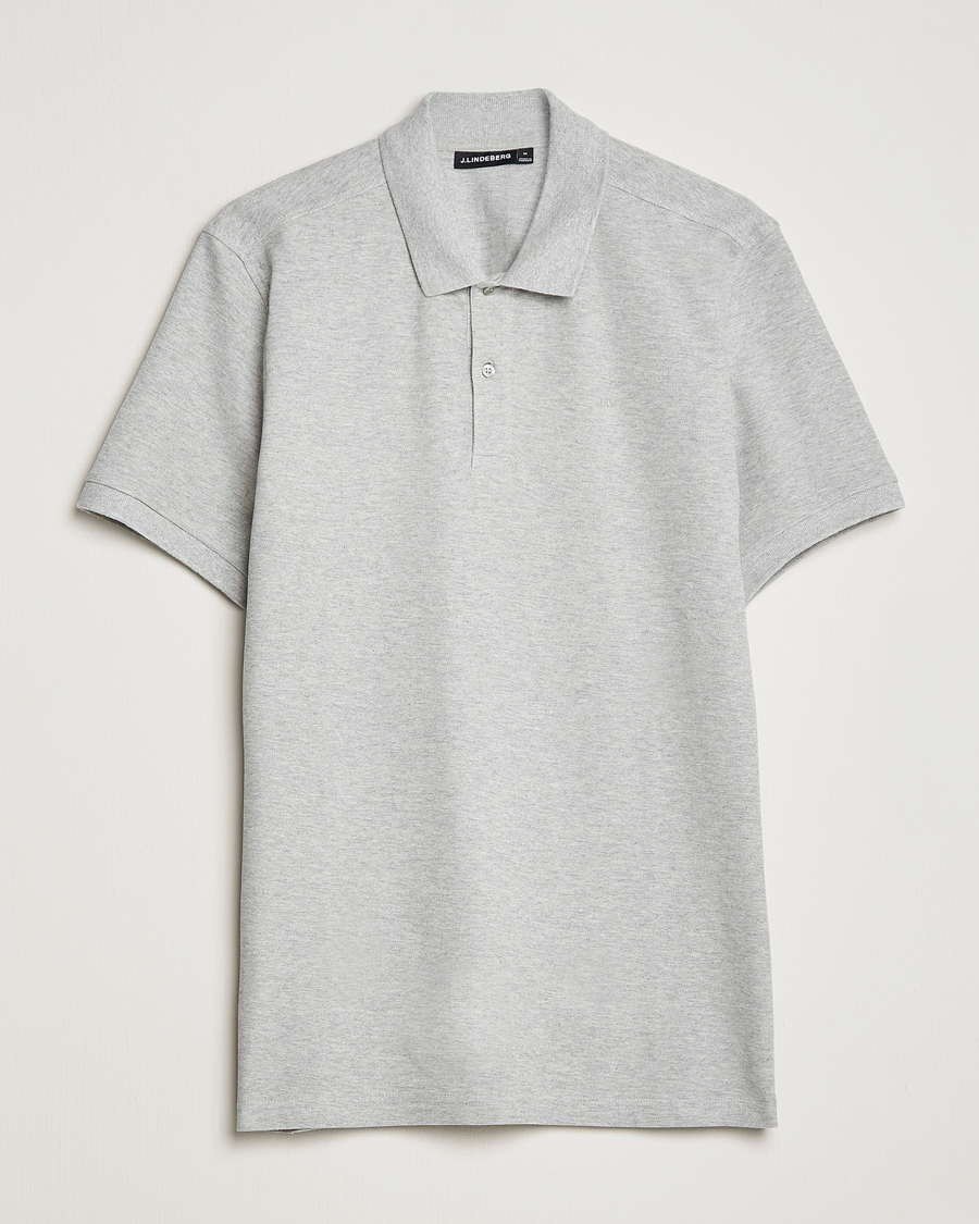 Herr | Pikéer | J.Lindeberg | Troy Clean Polo Light Grey Melange