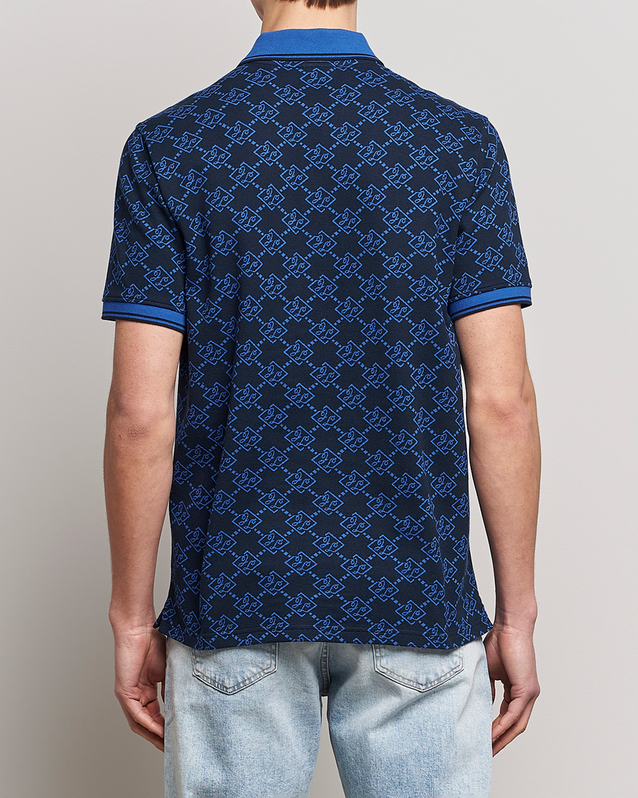 Herr | Pikéer | J.Lindeberg | Deklan Organic Cotton Jacquard Polo Navy