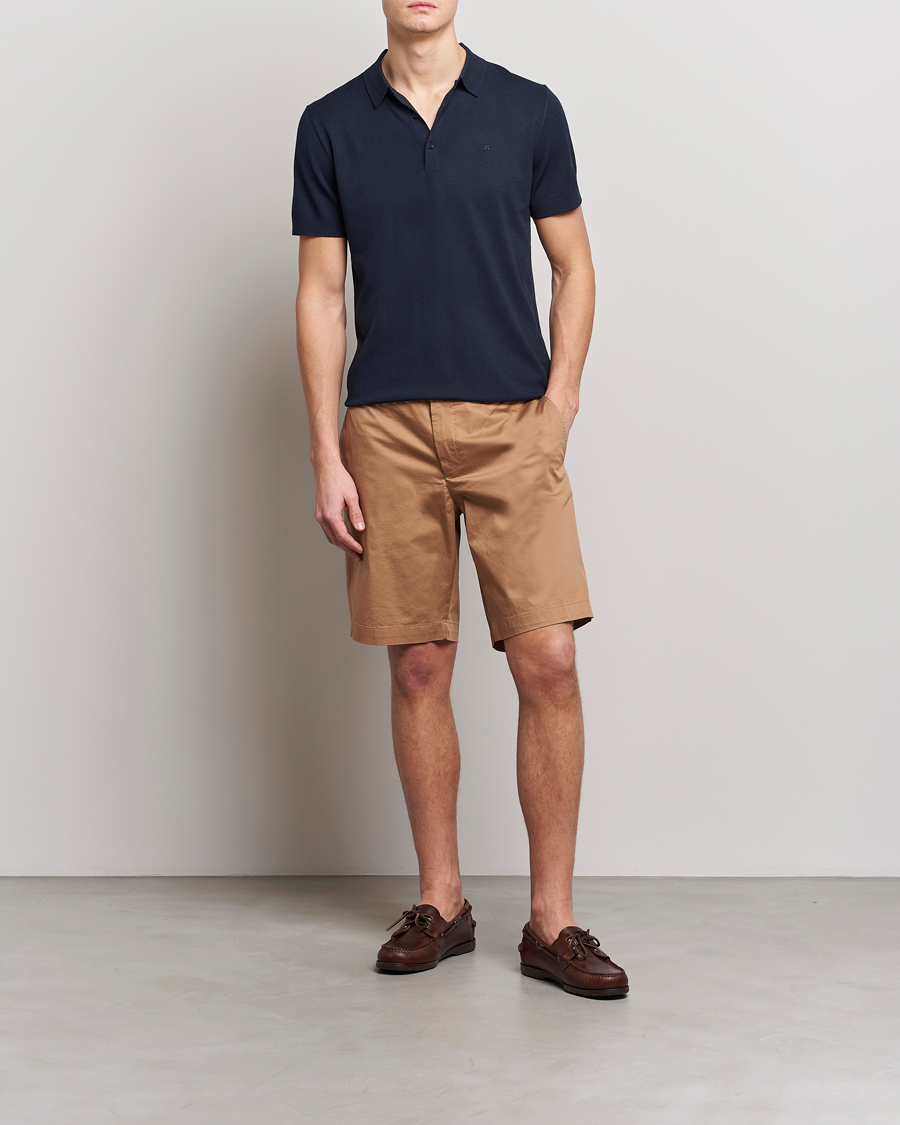 Herr | Pikéer | J.Lindeberg | Ridge Rayon Silk Polo Navy