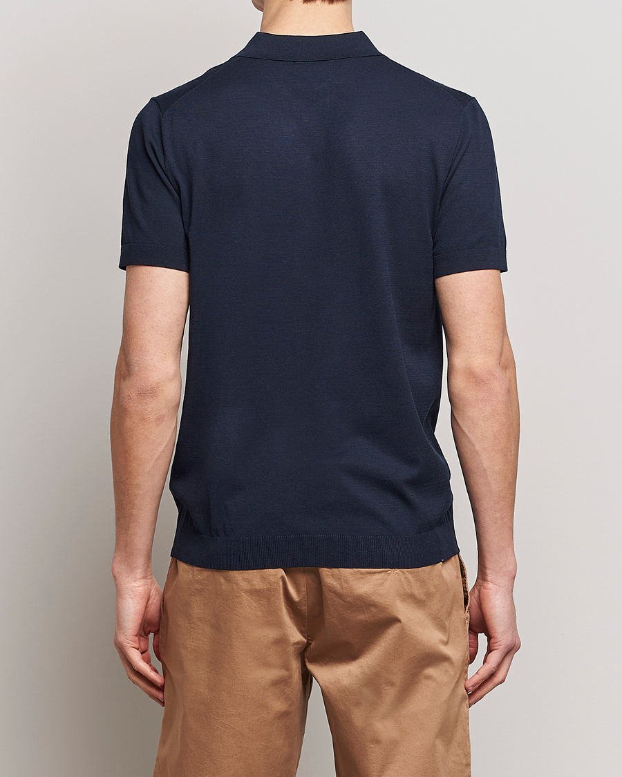 Herr | Pikéer | J.Lindeberg | Ridge Rayon Silk Polo Navy