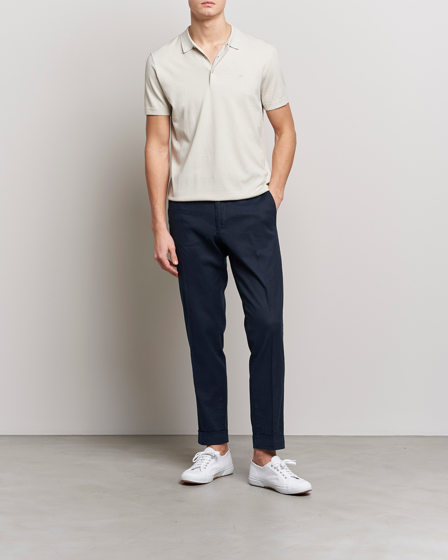 Herr | Pikéer | J.Lindeberg | Ridge Rayon Silk Polo Light Grey Melange