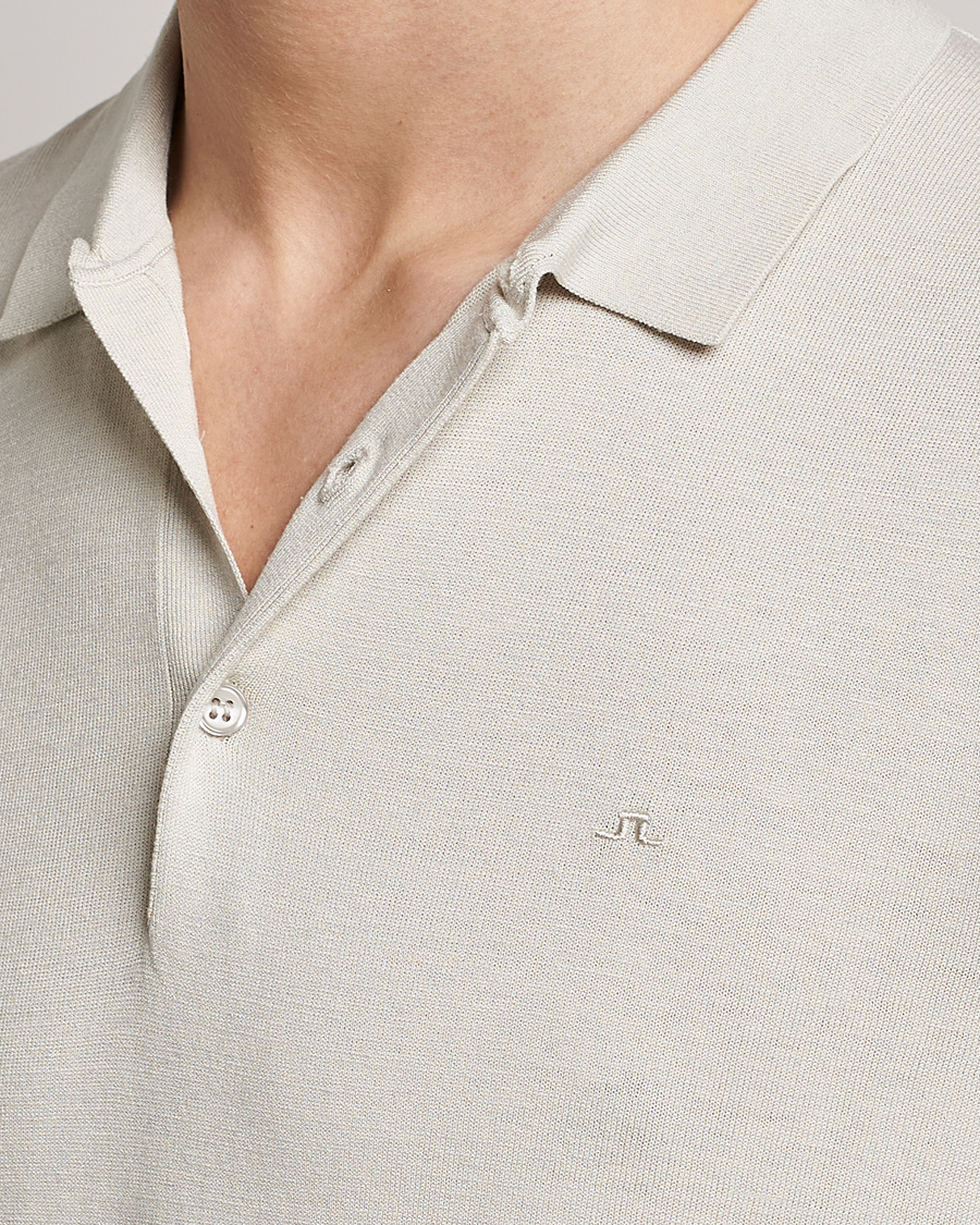Herr | Pikéer | J.Lindeberg | Ridge Rayon Silk Polo Light Grey Melange