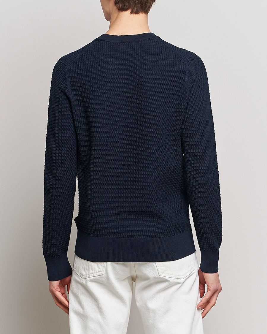 Herr | Tröjor | J.Lindeberg | Arthur Structure Organic Cotton Crew Neck Navy