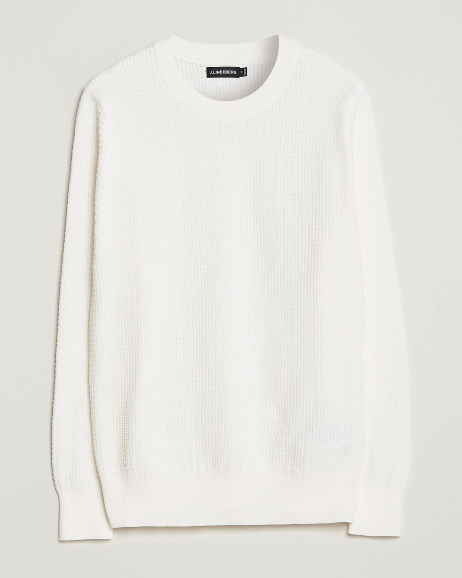 Herr | Tröjor | J.Lindeberg | Arthur Structure Organic Cotton Crew Neck Cloud White
