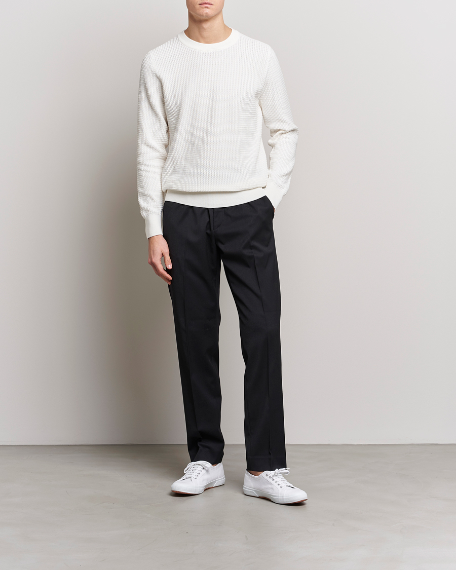 Herr | Tröjor | J.Lindeberg | Arthur Structure Organic Cotton Crew Neck Cloud White