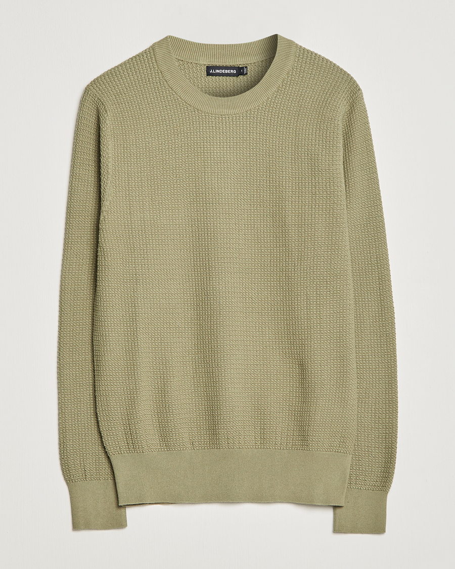 Herr | Tröjor | J.Lindeberg | Arthur Structure Organic Cotton Crew Neck Aloe