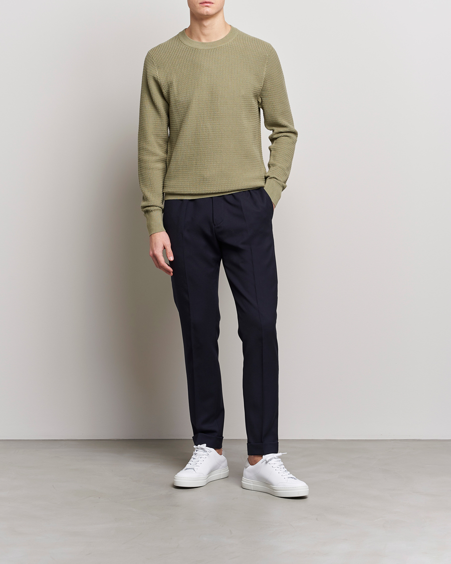 Herr | Tröjor | J.Lindeberg | Arthur Structure Organic Cotton Crew Neck Aloe