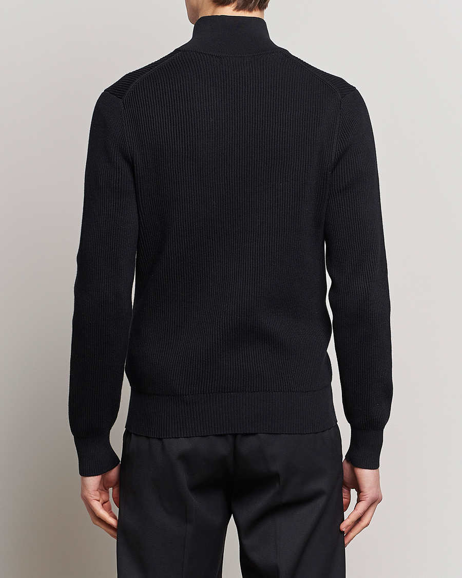 Herr | Tröjor | J.Lindeberg | Alex Half Zip Organic Cotton Sweater Black