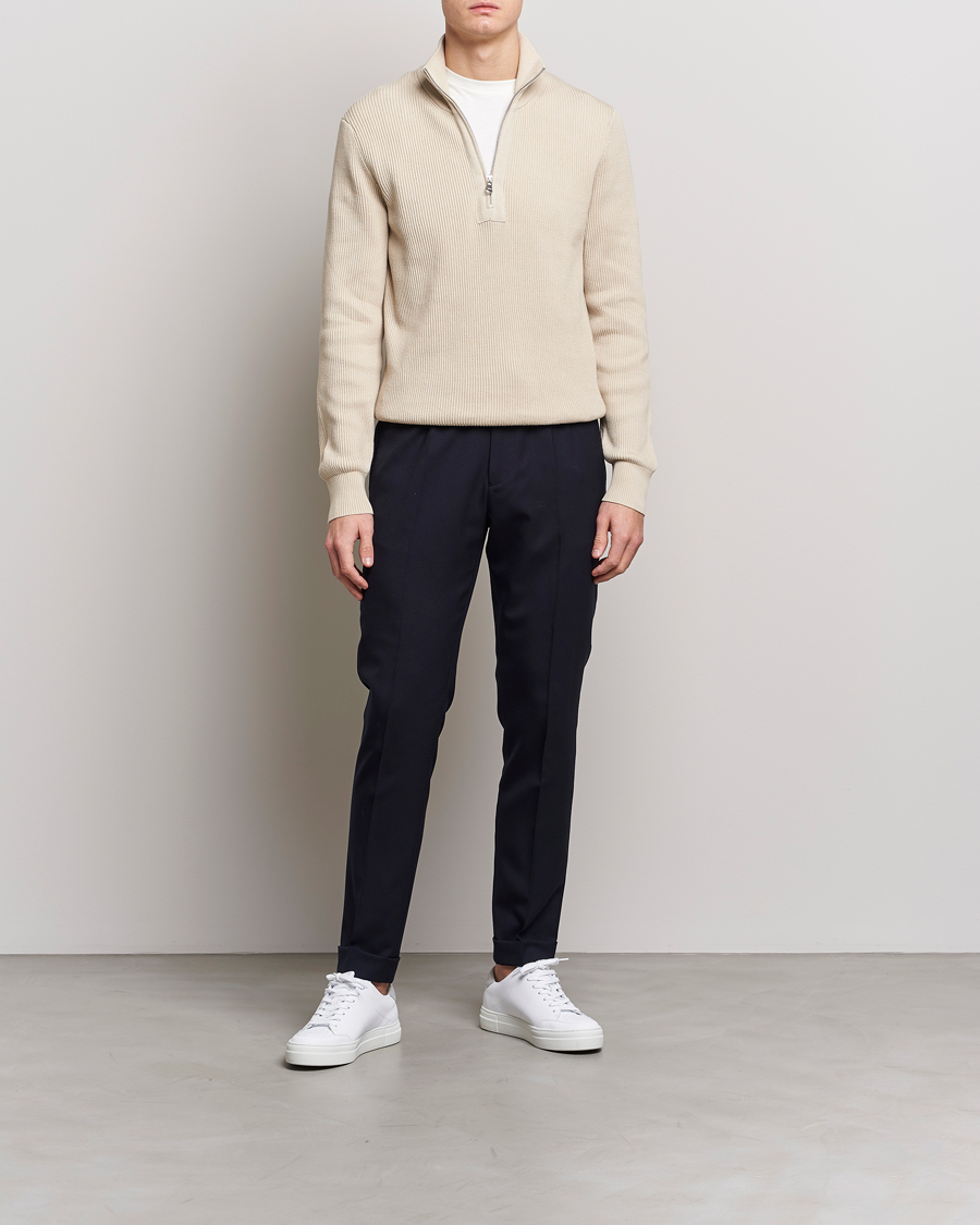 Herr | Tröjor | J.Lindeberg | Alex Half Zip Organic Cotton Sweater Turtledove