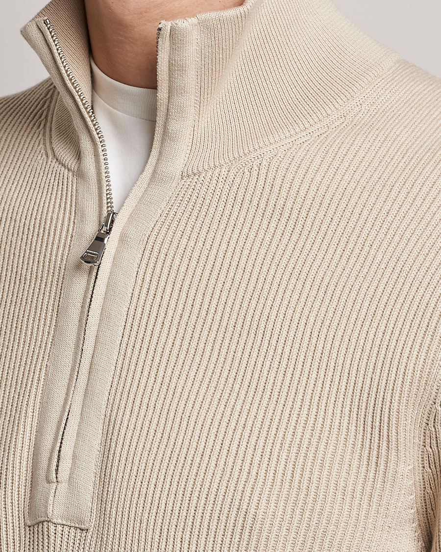 Herr | Tröjor | J.Lindeberg | Alex Half Zip Organic Cotton Sweater Turtledove