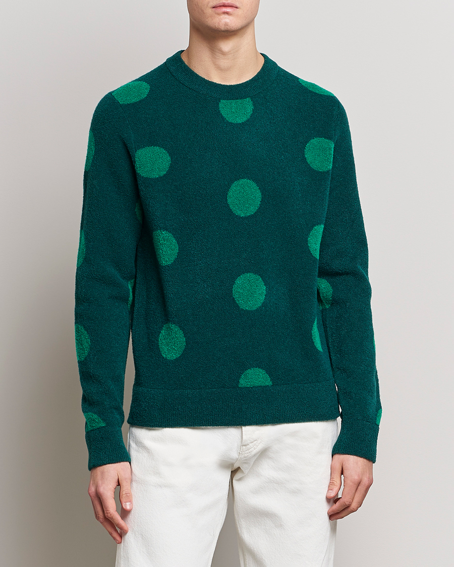 Herr | Tröjor | J.Lindeberg | Dotte Hairy Jacquard Crewneck Rain Forest