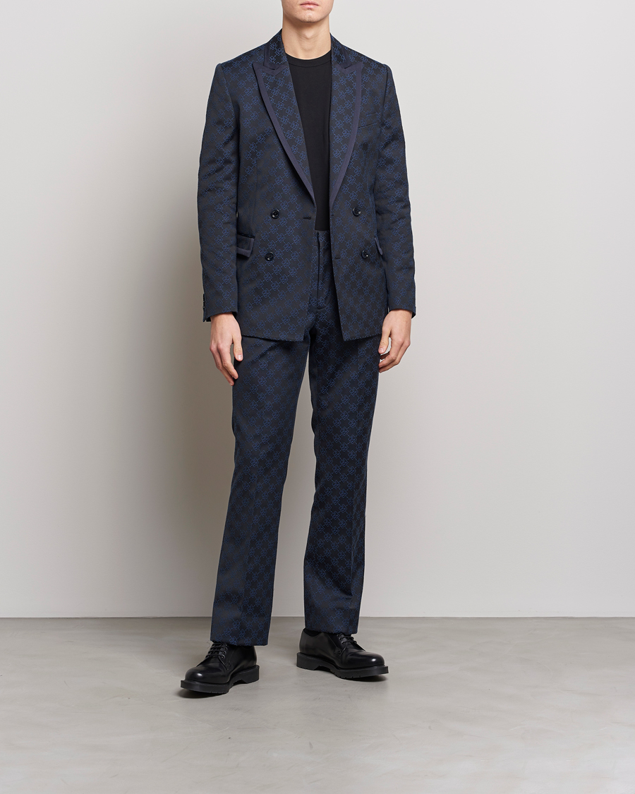 Herr | Kavajer | J.Lindeberg | Doryl S JL Jacquard Double Breasted Blazer Navy