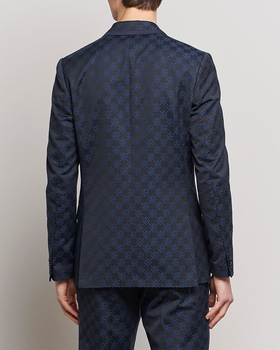 Herr | Kavajer | J.Lindeberg | Doryl S JL Jacquard Double Breasted Blazer Navy
