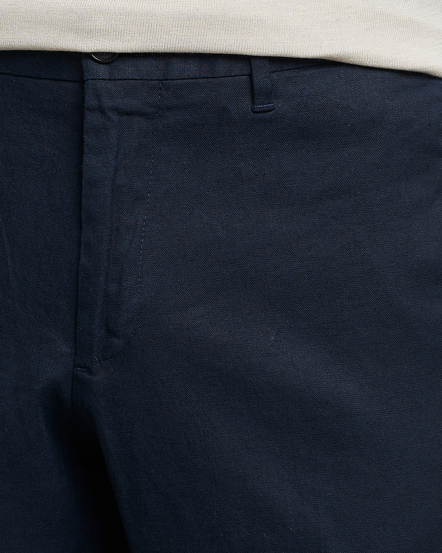 Herr | Byxor | J.Lindeberg | Grant Stretch Cotton/Linen Trousers Navy