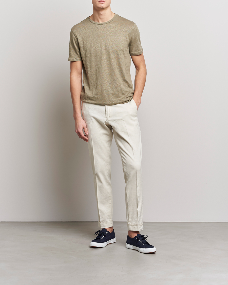 Herr | Byxor | J.Lindeberg | Grant Stretch Cotton/Linen Trousers Turtledove