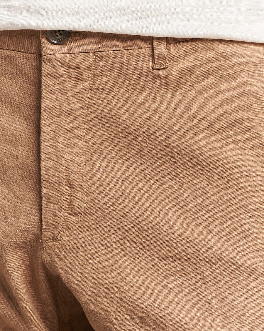 Herr | Byxor | J.Lindeberg | Grant Stretch Cotton/Linen Trousers Tiger Brown