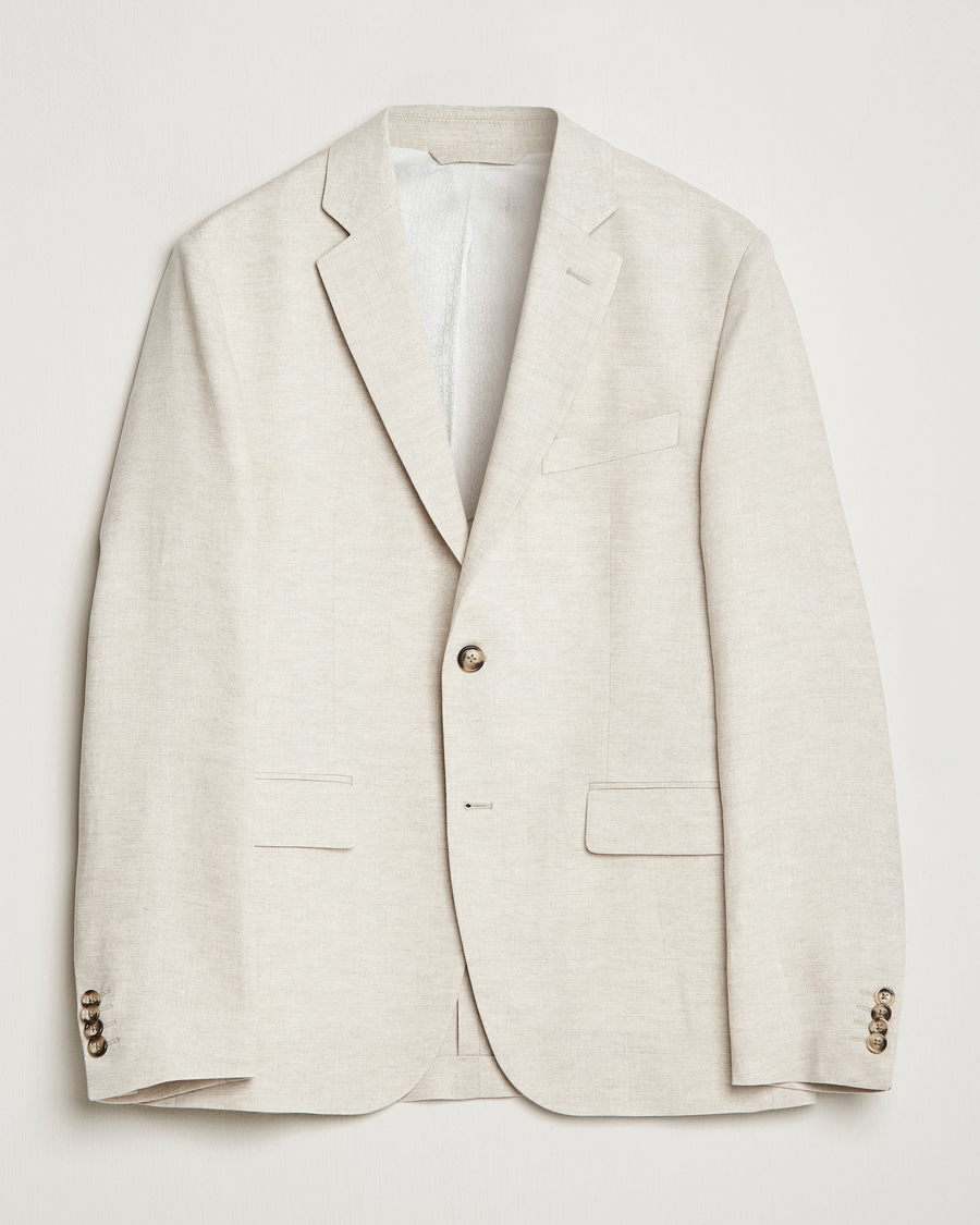 Herr | Kavajer | J.Lindeberg | Hopper Super Linen Blazer Safari Beige