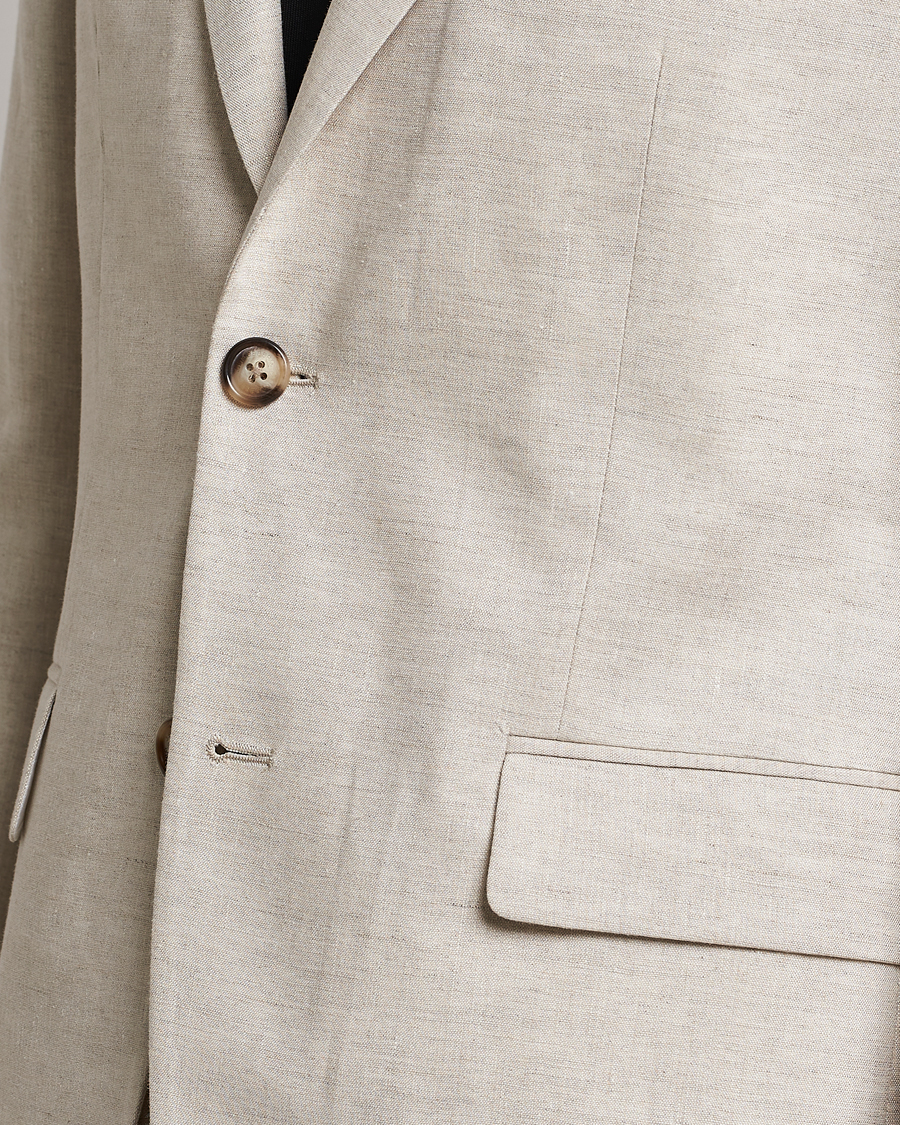 Herr | Kavajer | J.Lindeberg | Hopper Super Linen Blazer Safari Beige