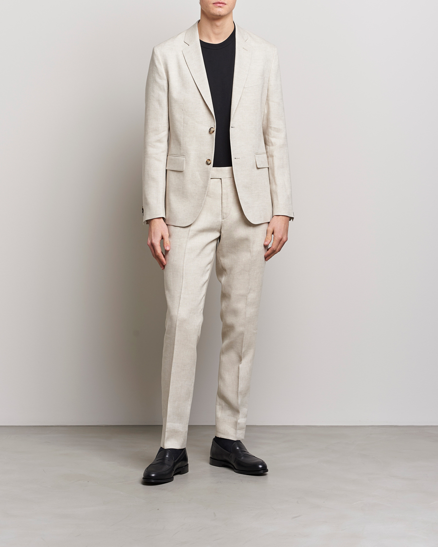 Herr | Byxor | J.Lindeberg | Grant Super Linen Trousers Safari Beige