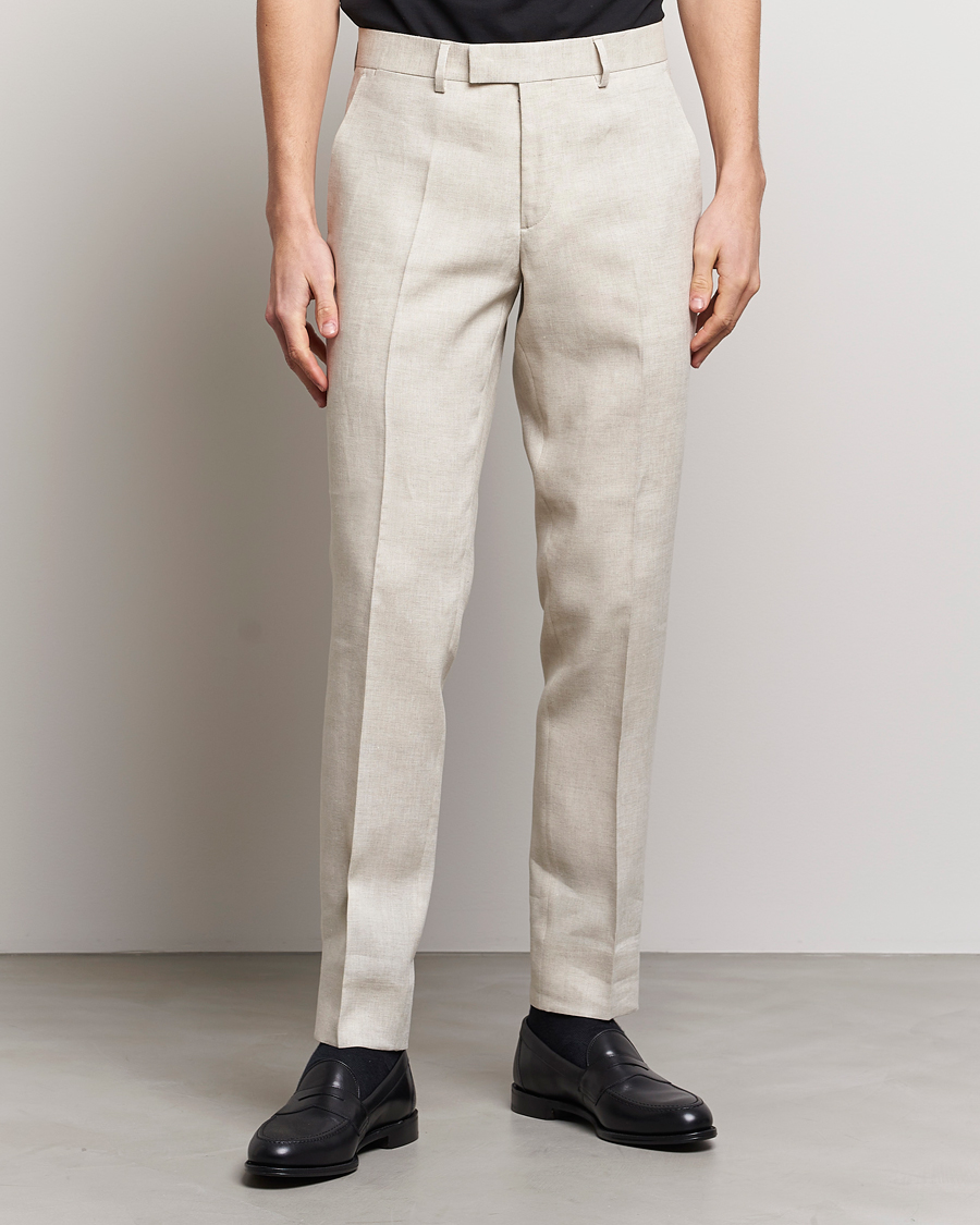 Herr | Summer | J.Lindeberg | Grant Super Linen Trousers Safari Beige