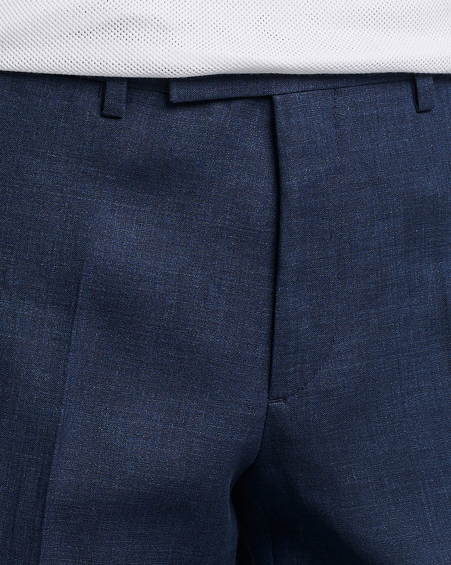 Herr | Byxor | J.Lindeberg | Grant Super Linen Trousers Blue Indigo