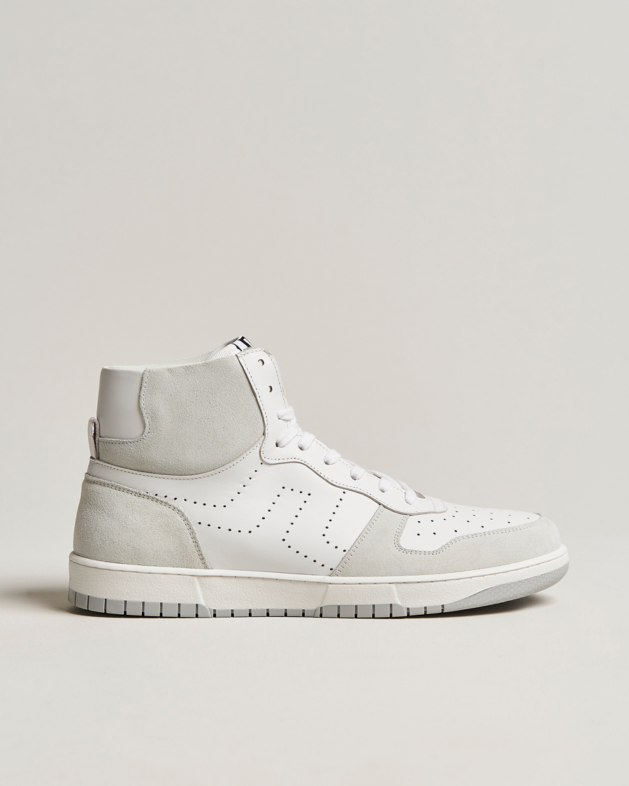 Herr | J.Lindeberg Kane High Top Leather Sneaker White | J.Lindeberg | Kane High Top Leather Sneaker White