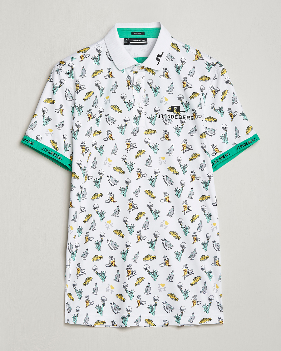 Herr | Pikéer | J.Lindeberg | KV PGA Printed Jersey Polo White