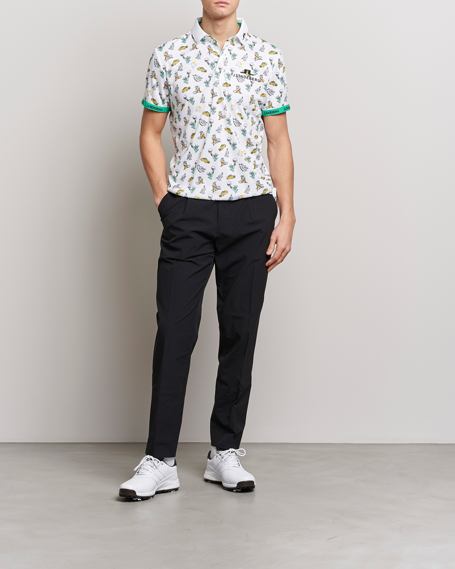 Herr | Pikéer | J.Lindeberg | KV PGA Printed Jersey Polo White