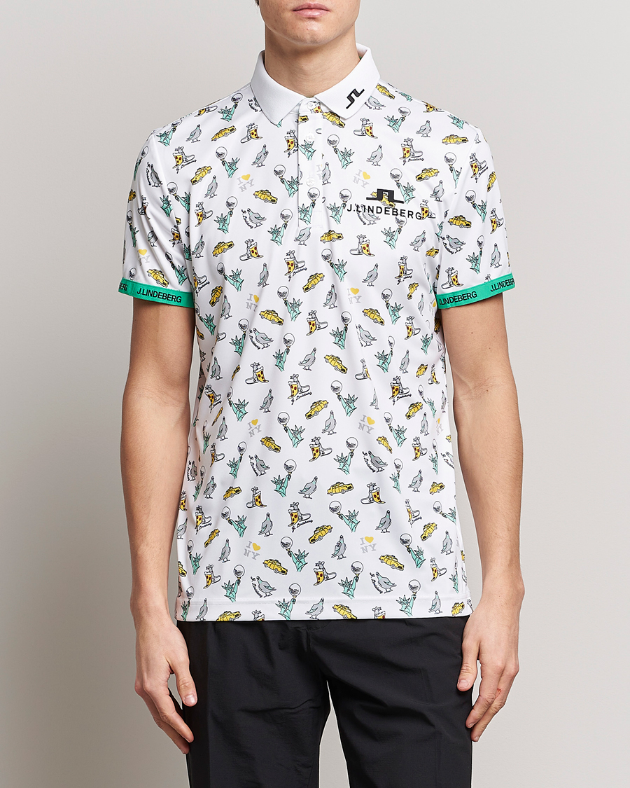 Herr | Golf | J.Lindeberg | KV PGA Printed Jersey Polo White